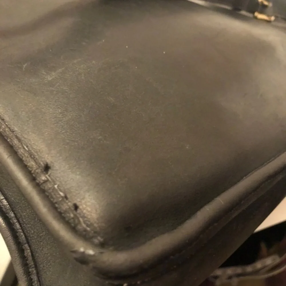 Coach vintage black leather briefcase laptop bag